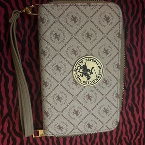 Beverly Hills Polo Club Patterned Gray Wristlet
